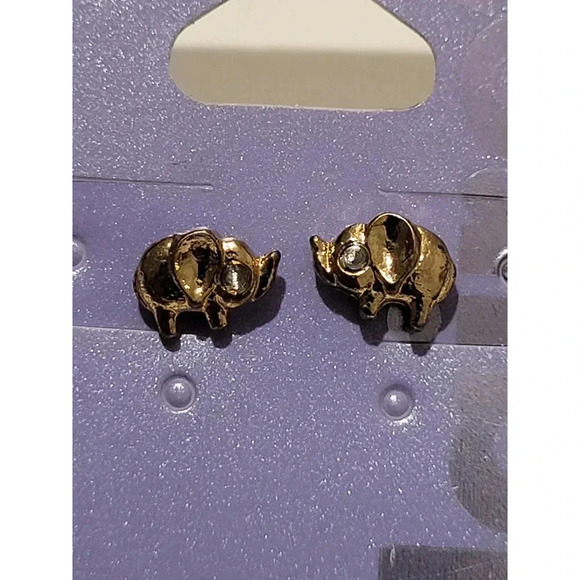 Claire's Goldtone Mini Elephant Earrings New - Picture 2 of 2